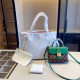 White Casual Letters Patchwork Contrast Bags