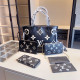 Black Casual Letters Patchwork Contrast Bags