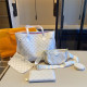 White Casual Letters Patchwork Bags