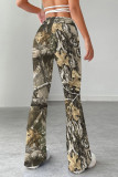Rose Red Casual Print Patchwork Regular Mid Waist Speaker Full Print Bottoms