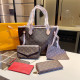 Brown Casual Letters Patchwork Bags