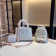 White Grey Casual Plaid Patchwork Zipper Contrast Bags