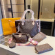 Apricot Brown Daily Letters Patchwork Contrast Bags