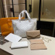 White Casual Letters Patchwork Embossed Bags