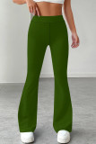 Rose Red Casual Solid Color Patchwork Regular Mid Waist Speaker Patchwork Bottoms