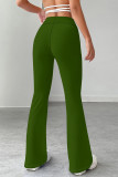 Rose Red Casual Solid Color Patchwork Regular Mid Waist Speaker Patchwork Bottoms
