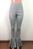 Light Gray Casual Solid Color Patchwork Bodycon Speaker Patchwork Bottoms