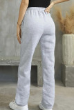 Red Casual Letters Draw String Pocket Patchwork Regular Mid Waist Conventional Positioning Print Bottoms