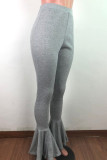 Light Gray Casual Solid Color Patchwork Bodycon Speaker Patchwork Bottoms
