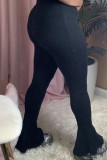 Light Gray Casual Solid Color Patchwork Bodycon Speaker Patchwork Bottoms
