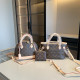 Apricot Brown Casual Letters Patchwork Zipper Contrast Bags