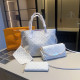 White Casual Street Letters Patchwork Zipper Bags