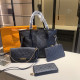 Black Casual Letters Embossed Bags
