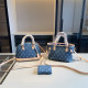 The cowboy blue Daily Letters Distressed Patchwork Bags