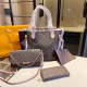 Brown Casual Street Letters Patchwork Zipper Bags