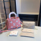 Pink Casual Letters Patchwork Contrast Bags