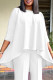 White Casual Solid Color Patchwork O Neck Tops