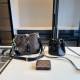 Brown Casual Letters Patchwork Zipper Contrast Bags