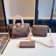 Brown Casual Letters Patchwork Contrast Bags