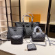 Black Casual Letters Patchwork Zipper Bags