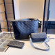 Black Casual Letters Embossed Bags