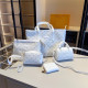 White Casual Letters Patchwork Zipper Bags
