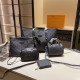 Black Casual Letters Patchwork Zipper Embossed Bags