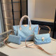 Baby Blue Casual Letters Distressed Adjustable Bags