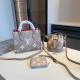 Khaki Casual Letters Patchwork Contrast Bags
