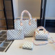 White Grey Casual Plaid Patchwork Contrast Bags
