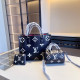 Black Casual Letters Patchwork Contrast Bags