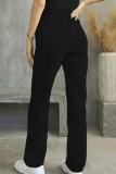 Red Casual Print Draw String Pocket Patchwork Regular Mid Waist Conventional Positioning Print Bottoms