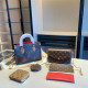 Brown Casual Letters Patchwork Contrast Bags