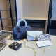 The cowboy blue Casual Letters Distressed Chains Embossed Bags