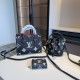 Black Casual Letters Patchwork Contrast Bags