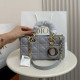 Blue Gray Casual Solid Color Patchwork Metal Accessories Trim Texture Bags