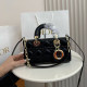 Black Casual Solid Color Patchwork Metal Accessories Trim Texture Bags