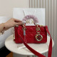 Red Casual Solid Color Patchwork Metal Accessories Trim Texture Bags