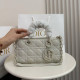 White Grey Daily Solid Color Zipper Texture Bags
