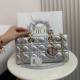 Silver Celebrities Solid Color Patchwork Metal Accessories Trim Texture Bags