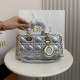 Silver Casual Solid Color Patchwork Metal Accessories Trim Texture Bags