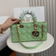 Green Celebrities Solid Color Patchwork Metal Accessories Trim Texture Bags