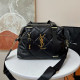 Black Casual Letters Patchwork Texture Bags