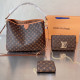 Brown Casual Letters Patchwork Chains Bags