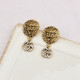 Glitter Gold Daily Letters Rhinestone Decor Earrings