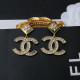 Gold Daily Letters Hollow Out Pearls Decor Rhinestone Decor Earrings