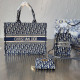 Blue Casual Letters Embroidered Contrast Bags