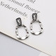 Silver Daily Letters Hollow Out Earrings