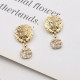 Gold Daily Letters Rhinestone Decor Earrings