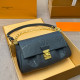 Blue Black Daily Letters Patchwork Chains Embossed Bags